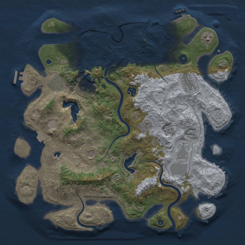 Rust Map: Procedural Map, Size: 4000, Seed: 53856, 15 Monuments