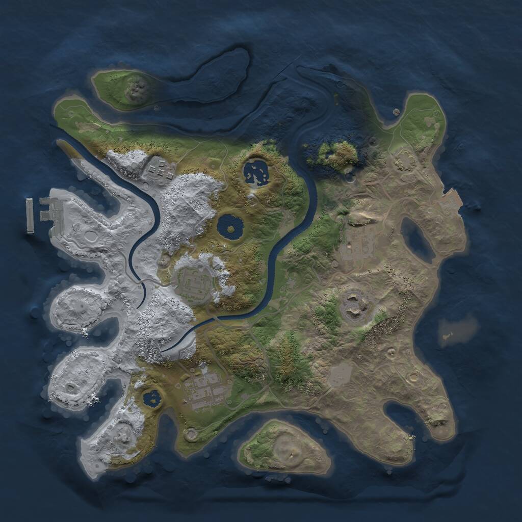 Rust Map: Procedural Map, Size: 3000, Seed: 1579298910, 10 Monuments