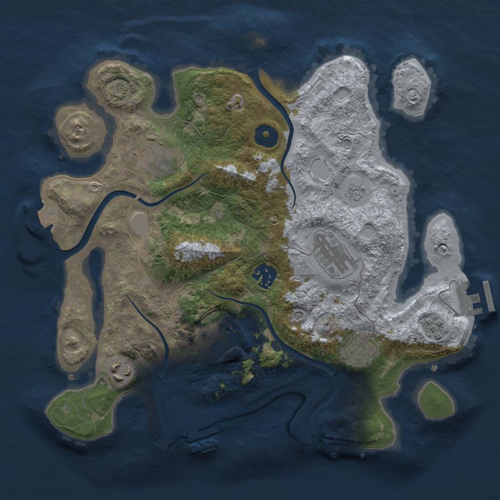 Rust Map: Procedural Map, Size: 3200, Seed: 55686792, 13 Monuments