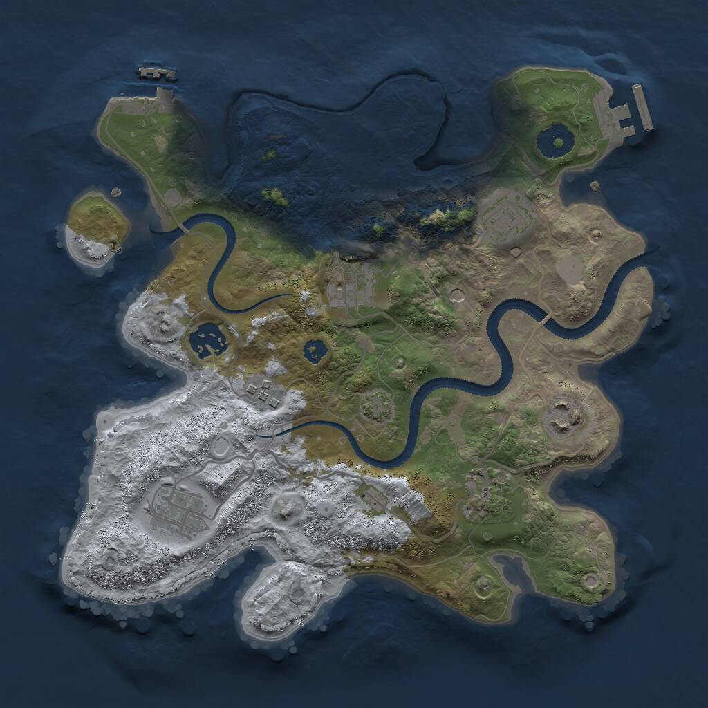 Rust Map: Procedural Map, Size: 3000, Seed: 265887251, 12 Monuments