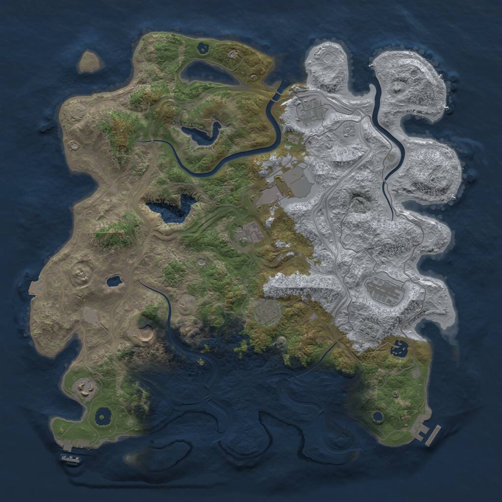 Rust Map: Procedural Map, Size: 4300, Seed: 944076405, 15 Monuments