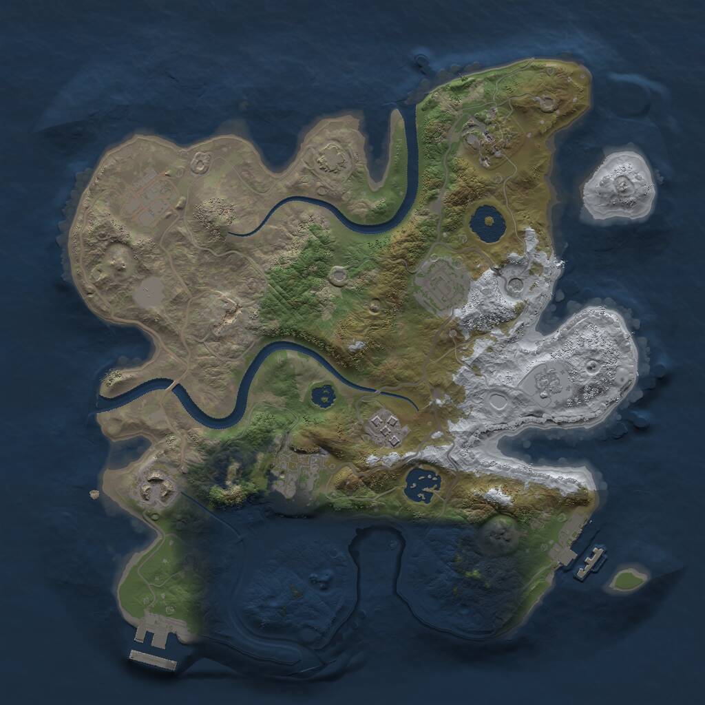 Rust Map: Procedural Map, Size: 3000, Seed: 15833, 13 Monuments