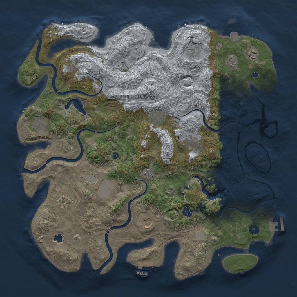 Rust Map: Procedural Map, Size: 4350, Seed: 24356934, 16 Monuments