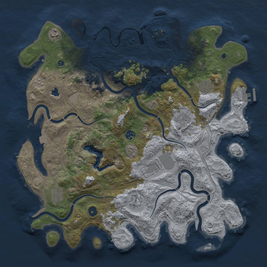 Rust Map: Procedural Map, Size: 4250, Seed: 25440, 14 Monuments