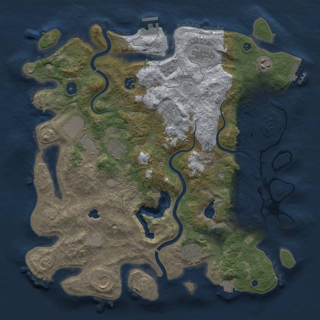 Rust Map: Procedural Map, Size: 4000, Seed: 859672555, 15 Monuments