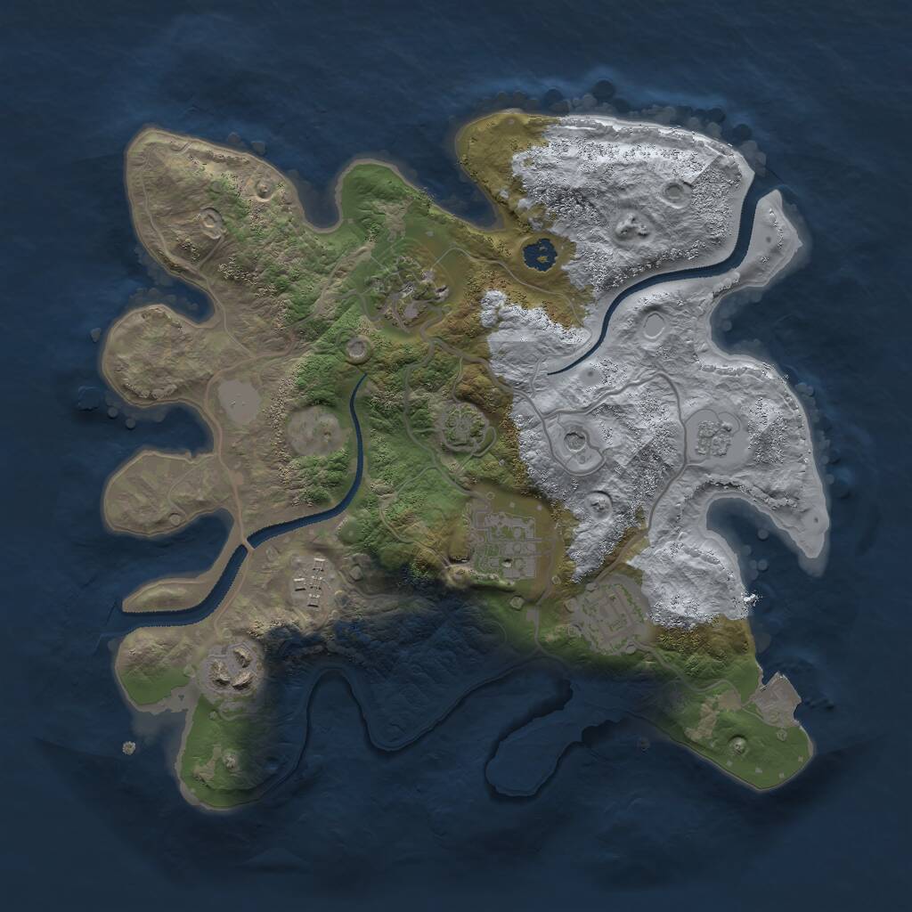 Rust Map: Procedural Map, Size: 2800, Seed: 982002901, 9 Monuments