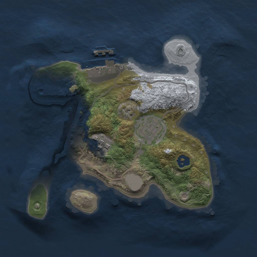 Rust Map: Procedural Map, Size: 2000, Seed: 1560227539, 4 Monuments