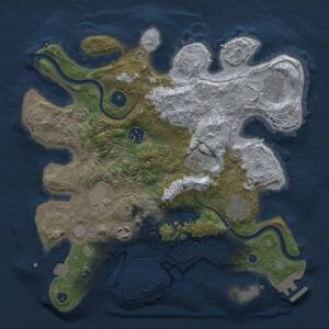 Thumbnail Rust Map: Procedural Map, Size: 3200, Seed: 696769332, 12 Monuments