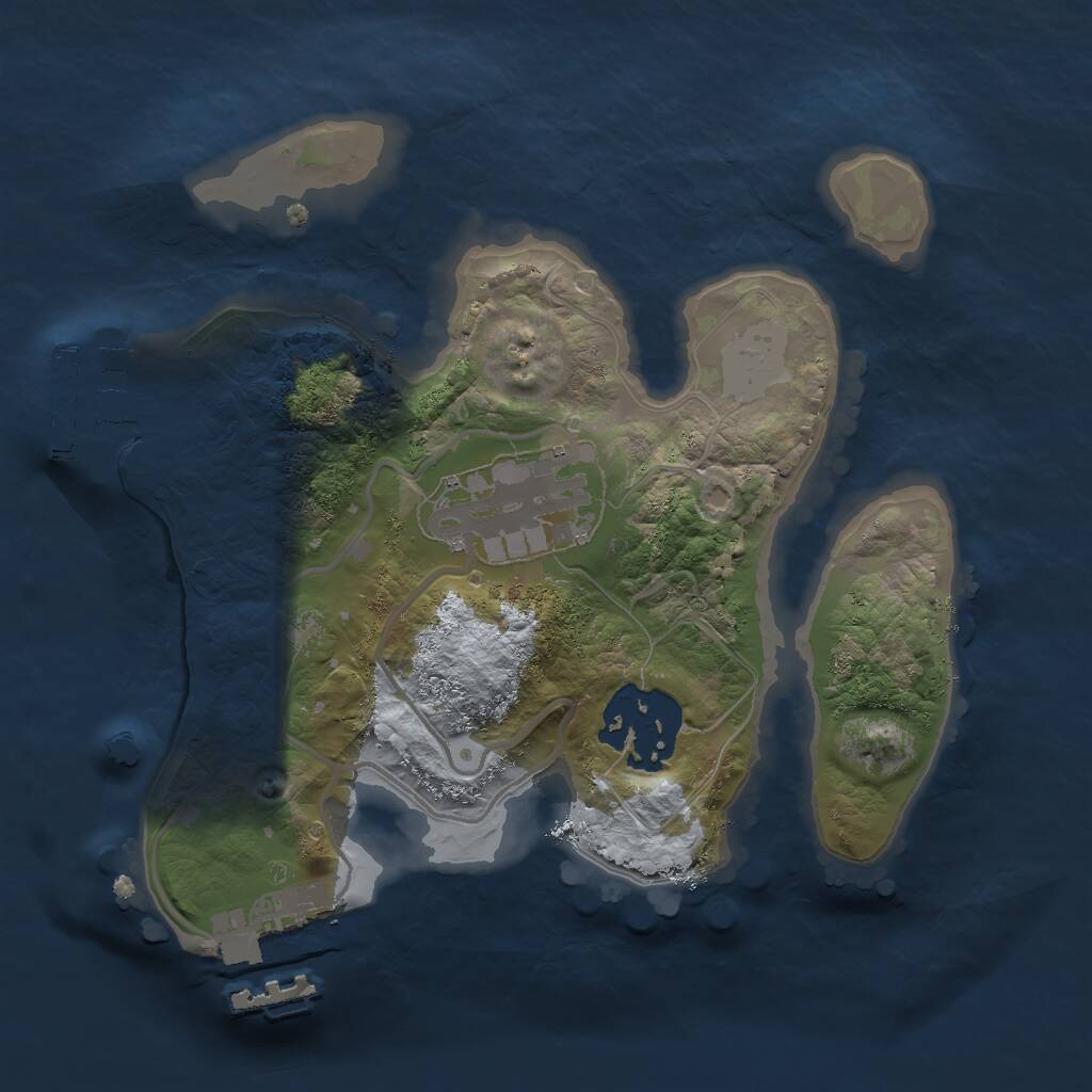 Rust Map: Procedural Map, Size: 2000, Seed: 1258454088, 5 Monuments