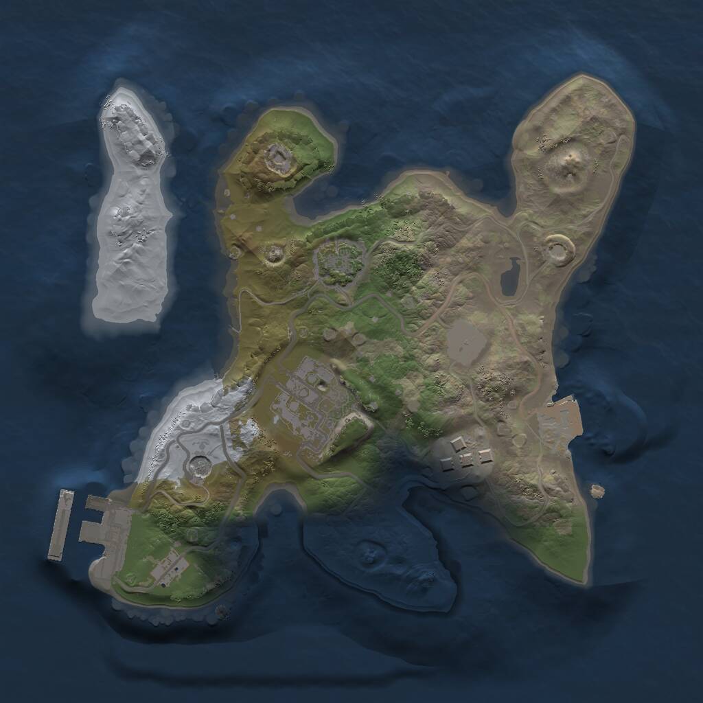 Rust Map: Procedural Map, Size: 2000, Seed: 1553358256, 6 Monuments