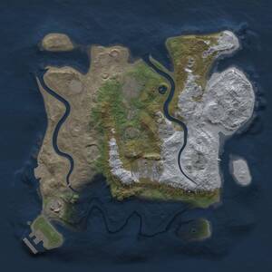 Thumbnail Rust Map: Procedural Map, Size: 3000, Seed: 2003947882, 9 Monuments
