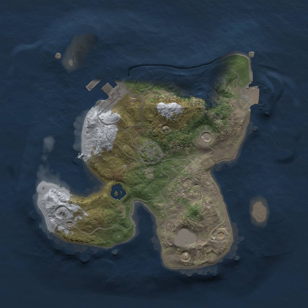 Rust Map: Procedural Map, Size: 2000, Seed: 1722306975, 4 Monuments