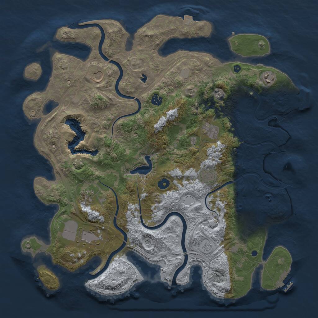 Rust Map: Procedural Map, Size: 4250, Seed: 698433039, 14 Monuments