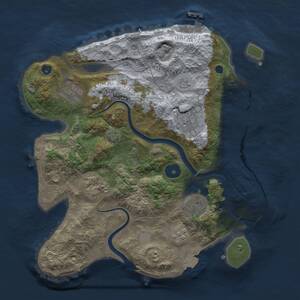 Thumbnail Rust Map: Procedural Map, Size: 3000, Seed: 1164203864, 11 Monuments