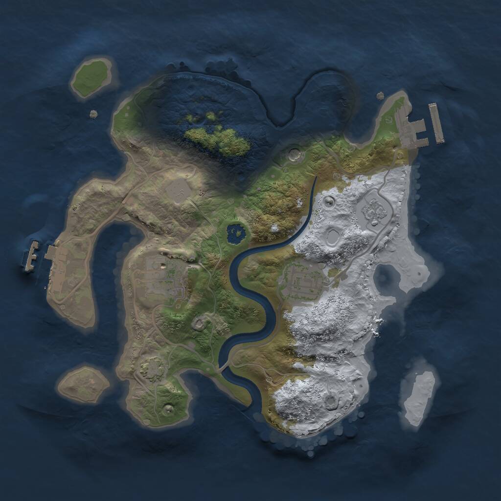 Rust Map: Procedural Map, Size: 2500, Seed: 649828837, 8 Monuments