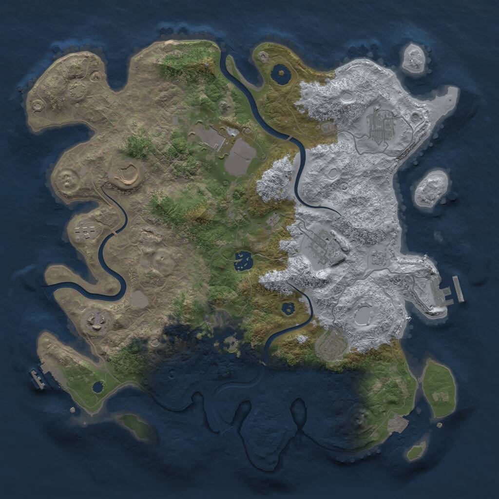Rust Map: Procedural Map, Size: 3750, Seed: 66196816, 15 Monuments