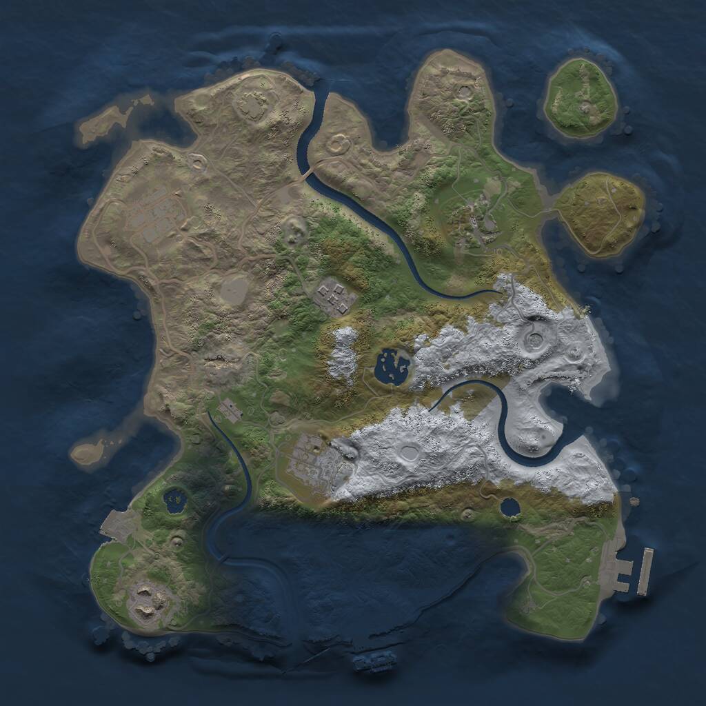 Rust Map: Procedural Map, Size: 3000, Seed: 7657623, 11 Monuments