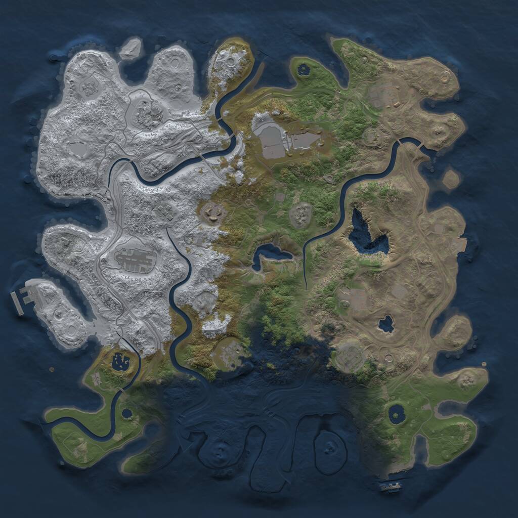 Rust Map: Procedural Map, Size: 4250, Seed: 152286390, 16 Monuments