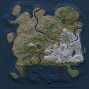 Thumbnail Rust Map: Procedural Map, Size: 3500, Seed: 609760499, 16 Monuments