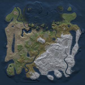 Thumbnail Rust Map: Procedural Map, Size: 4300, Seed: 891865, 16 Monuments