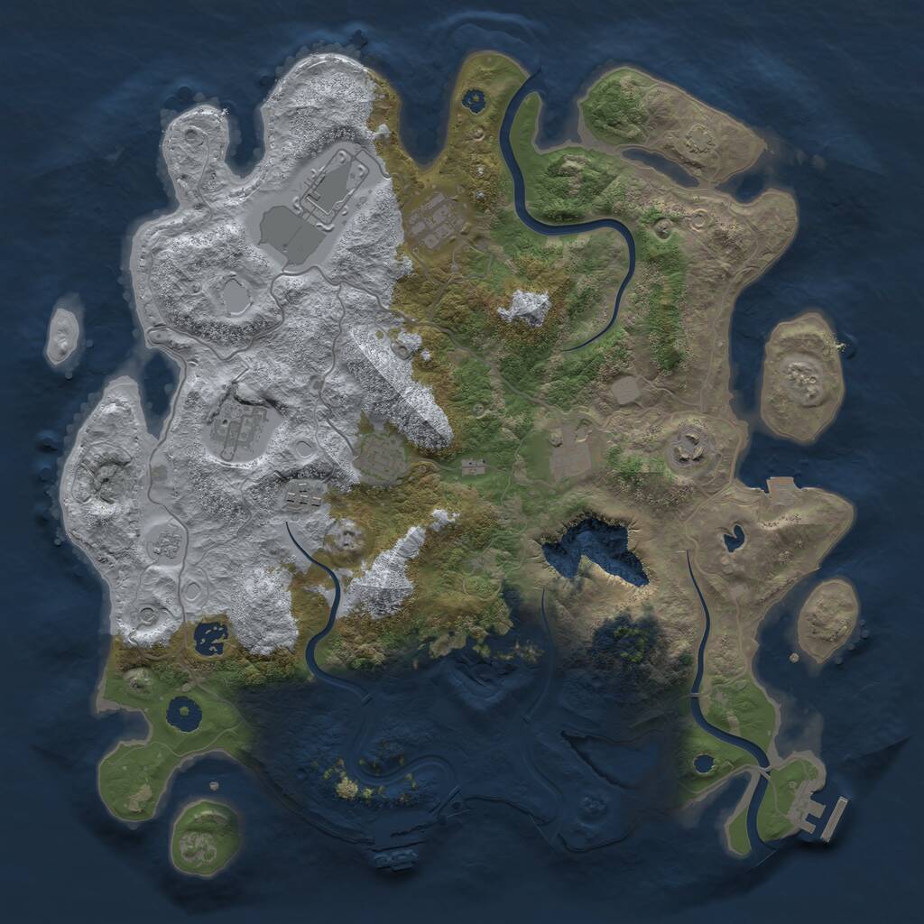 Rust Map: Procedural Map, Size: 4000, Seed: 413476358, 14 Monuments