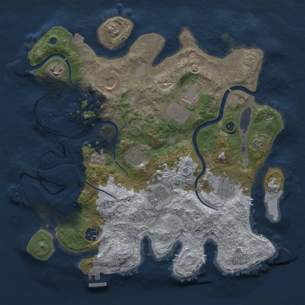 Rust Map: Procedural Map, Size: 3500, Seed: 1869149769, 14 Monuments