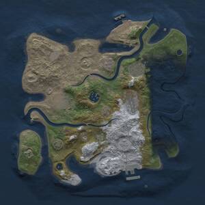Thumbnail Rust Map: Procedural Map, Size: 3000, Seed: 1692396898, 11 Monuments