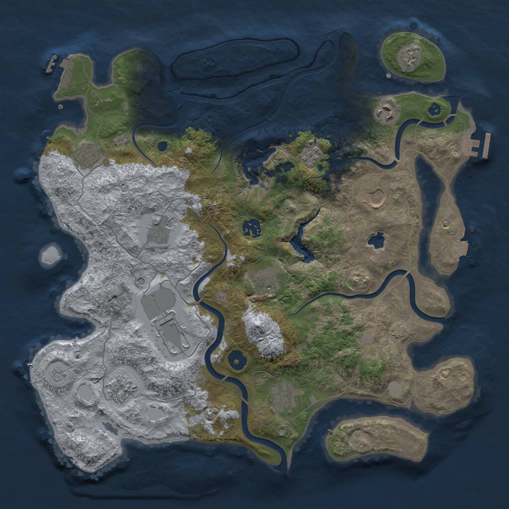 Rust Map: Procedural Map, Size: 4001, Seed: 1621955370, 16 Monuments