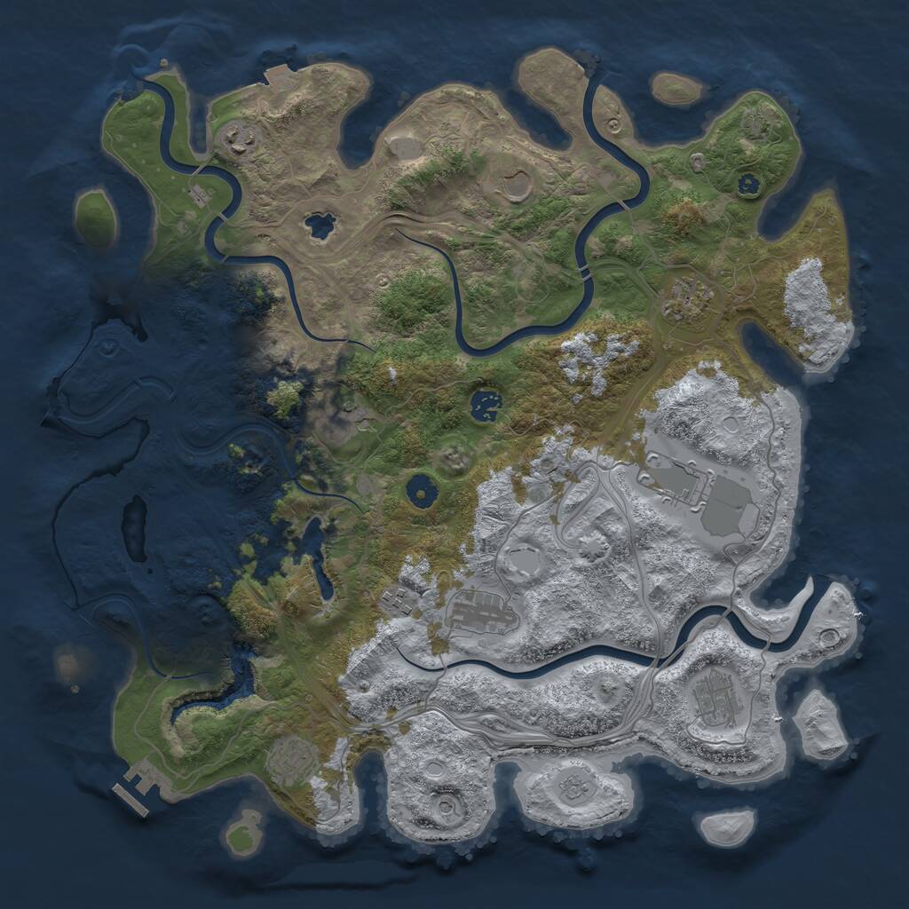 Rust Map: Procedural Map, Size: 4250, Seed: 1968449039, 15 Monuments
