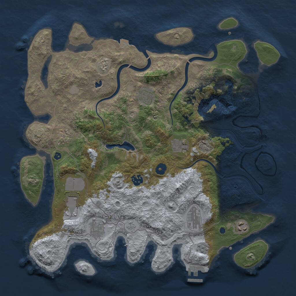 Rust Map: Procedural Map, Size: 4000, Seed: 57961, 14 Monuments