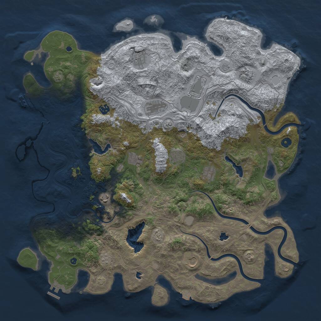Rust Map: Procedural Map, Size: 4800, Seed: 830758012, 17 Monuments