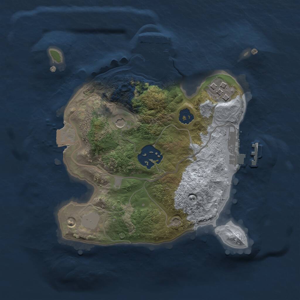 Rust Map: Procedural Map, Size: 2000, Seed: 399400641, 6 Monuments