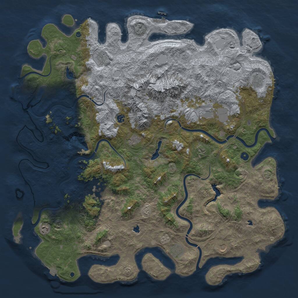 Rust Map: Procedural Map, Size: 5500, Seed: 99765111, 17 Monuments