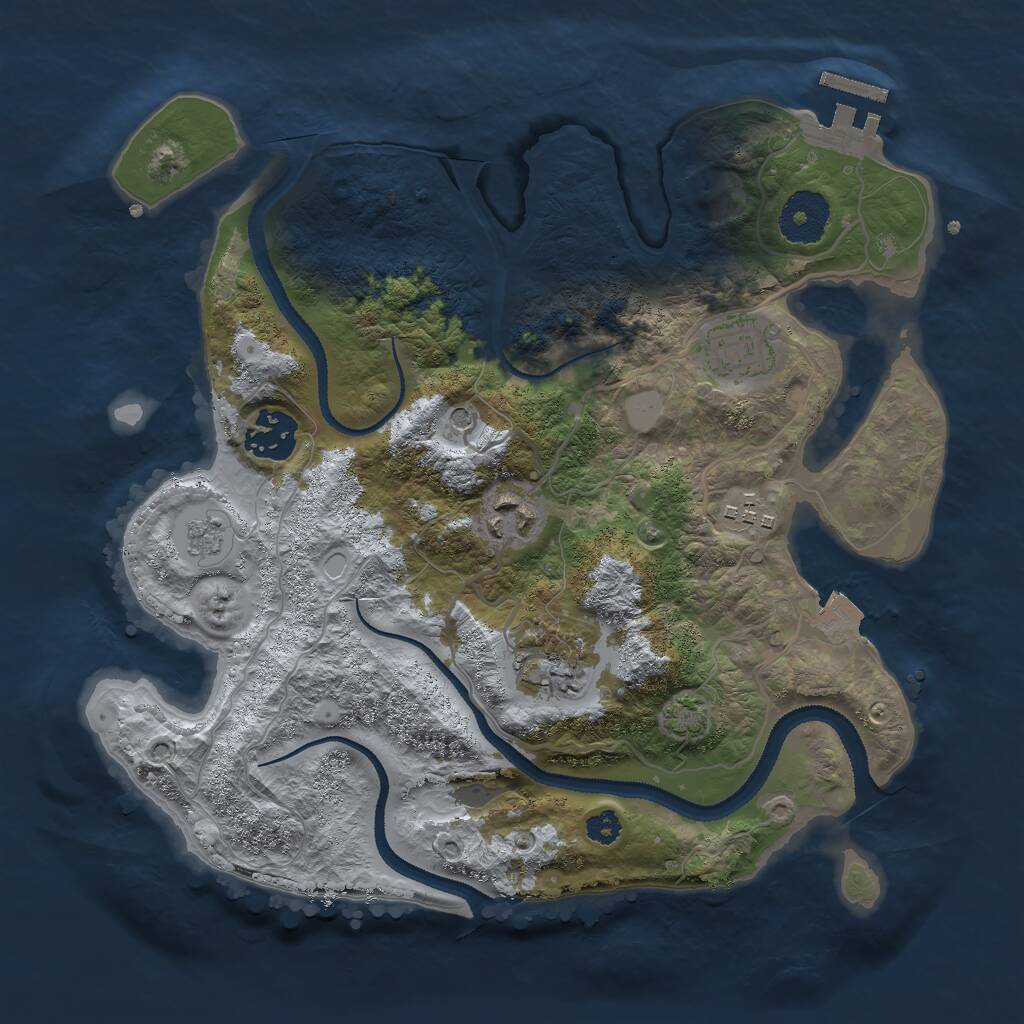 Rust Map: Procedural Map, Size: 3000, Seed: 229390092, 10 Monuments