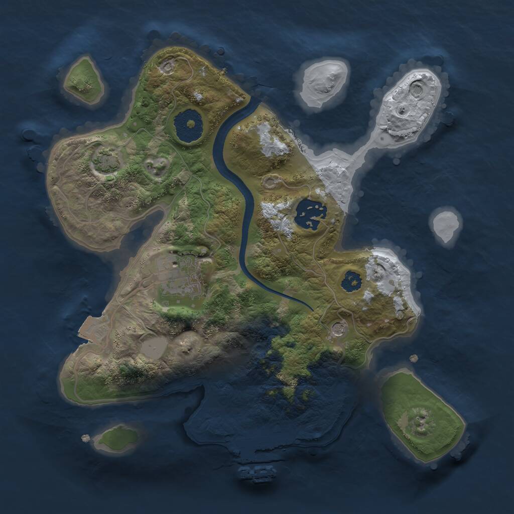 Rust Map: Procedural Map, Size: 2500, Seed: 1487544205, 6 Monuments