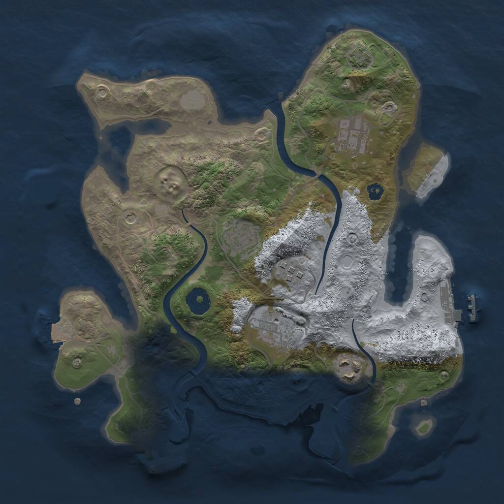Rust Map: Procedural Map, Size: 3000, Seed: 847034152, 10 Monuments