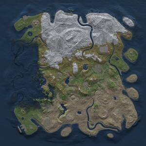 Thumbnail Rust Map: Procedural Map, Size: 4500, Seed: 9959, 16 Monuments