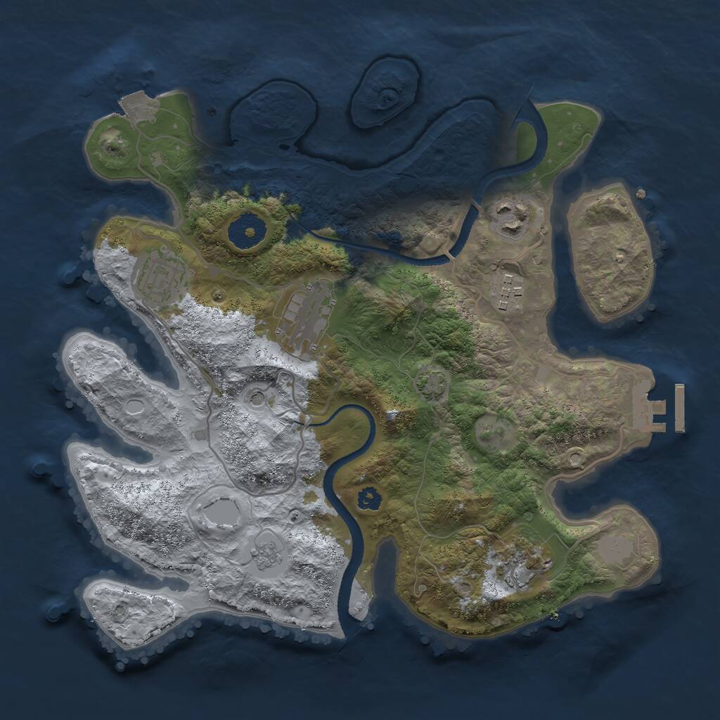 Rust Map: Procedural Map, Size: 3000, Seed: 994605297, 10 Monuments