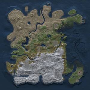 Thumbnail Rust Map: Procedural Map, Size: 4000, Seed: 28863785, 14 Monuments