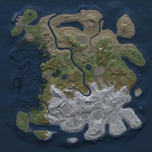 Thumbnail Rust Map: Procedural Map, Size: 3950, Seed: 1002118016, 15 Monuments