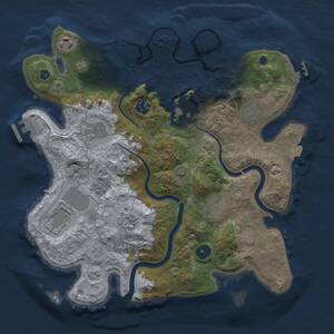 Thumbnail Rust Map: Procedural Map, Size: 3500, Seed: 1039542326, 15 Monuments