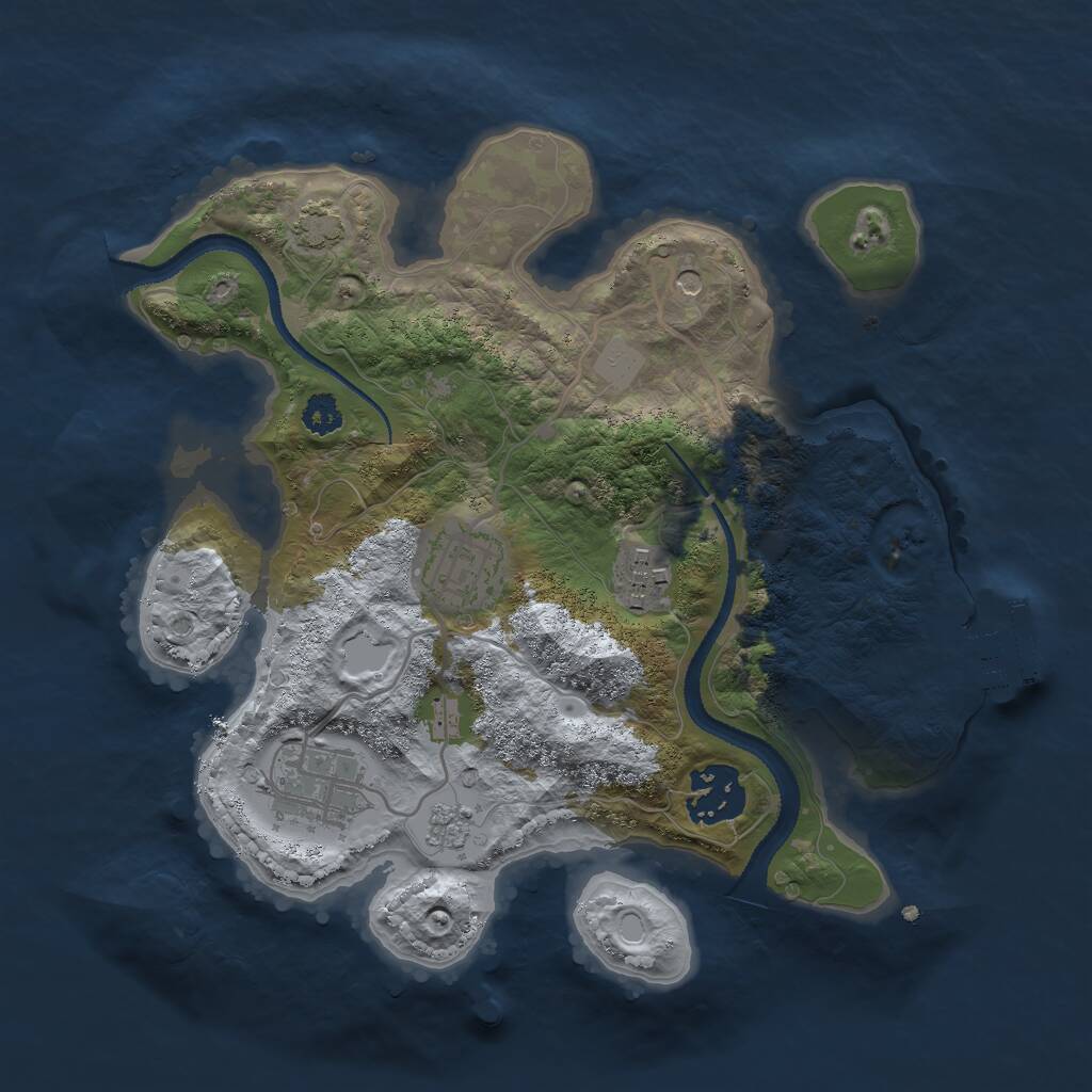 Rust Map: Procedural Map, Size: 2700, Seed: 3900, 9 Monuments