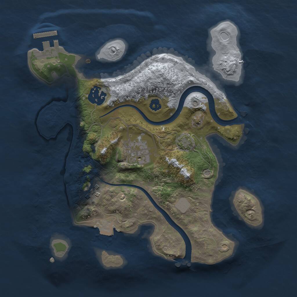 Rust Map: Procedural Map, Size: 2500, Seed: 42546, 6 Monuments