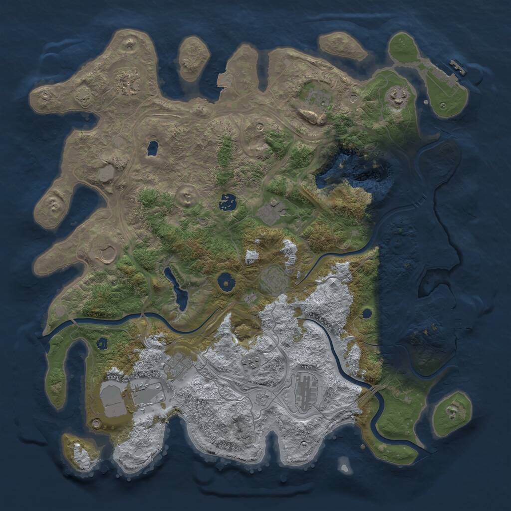 Rust Map: Procedural Map, Size: 4300, Seed: 1737371089, 17 Monuments