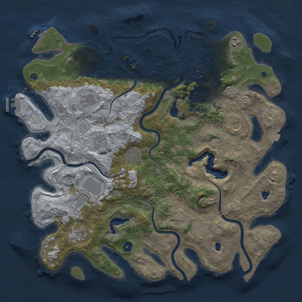Rust Map: Procedural Map, Size: 4500, Seed: 1234567821, 15 Monuments