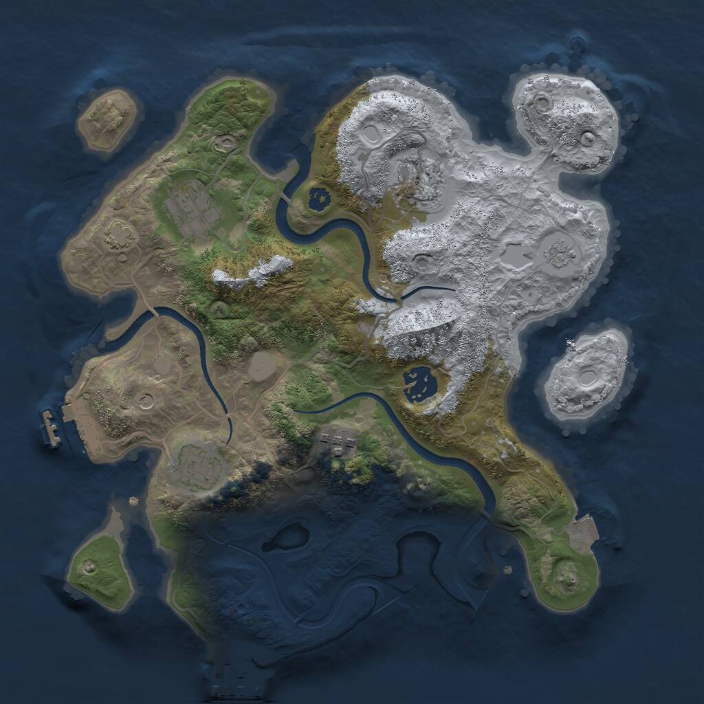 Rust Map: Procedural Map, Size: 3000, Seed: 709084, 11 Monuments