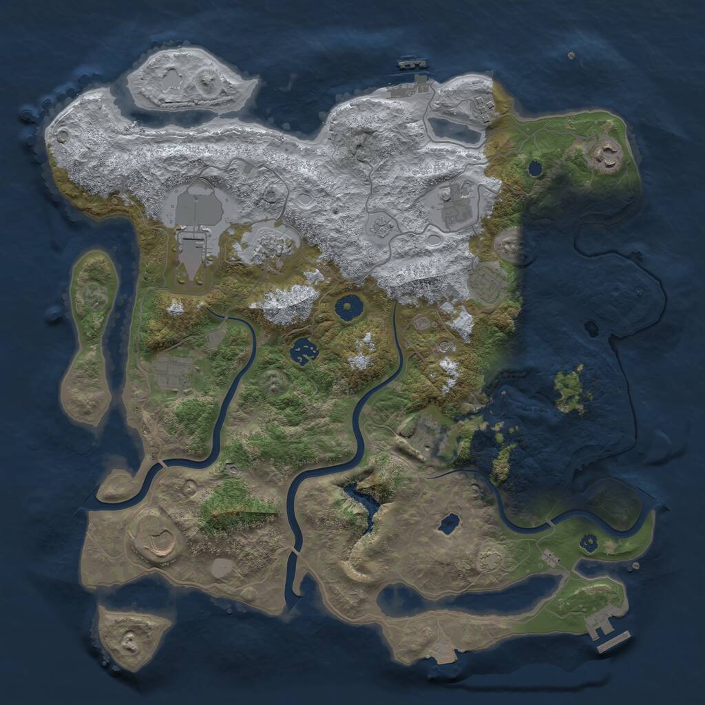 Rust Map: Procedural Map, Size: 4000, Seed: 6012, 16 Monuments