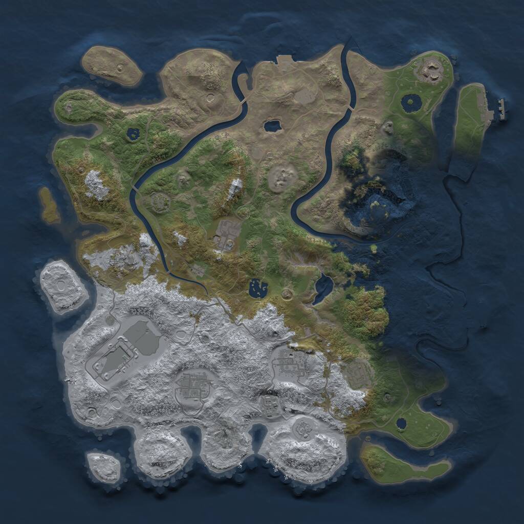 Rust Map: Procedural Map, Size: 4000, Seed: 1814859849, 15 Monuments