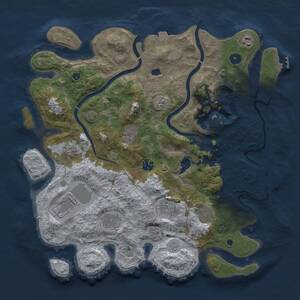 Thumbnail Rust Map: Procedural Map, Size: 4000, Seed: 1814859849, 15 Monuments