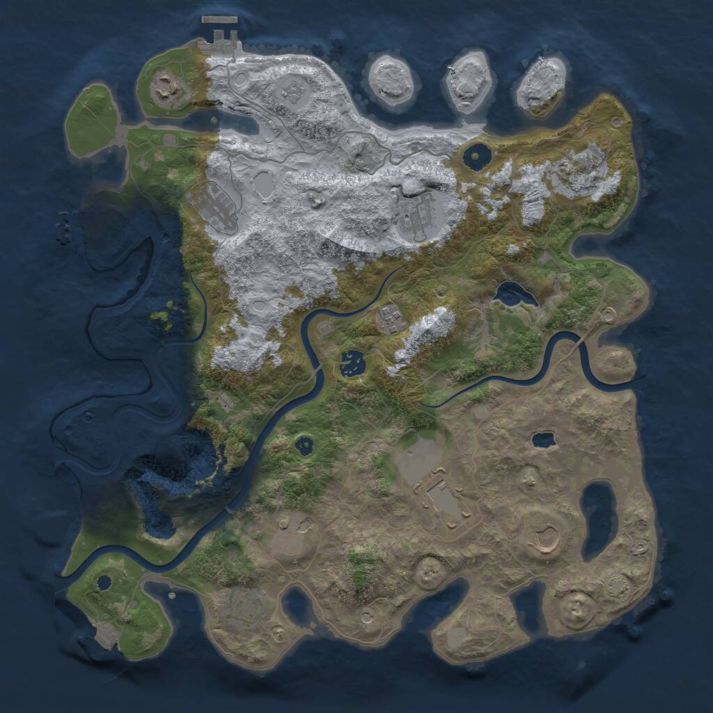 Rust Map: Procedural Map, Size: 4000, Seed: 2362, 16 Monuments